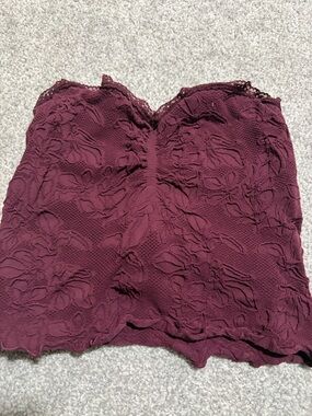 Tilly's Maroon Lace Strapless Tank Top